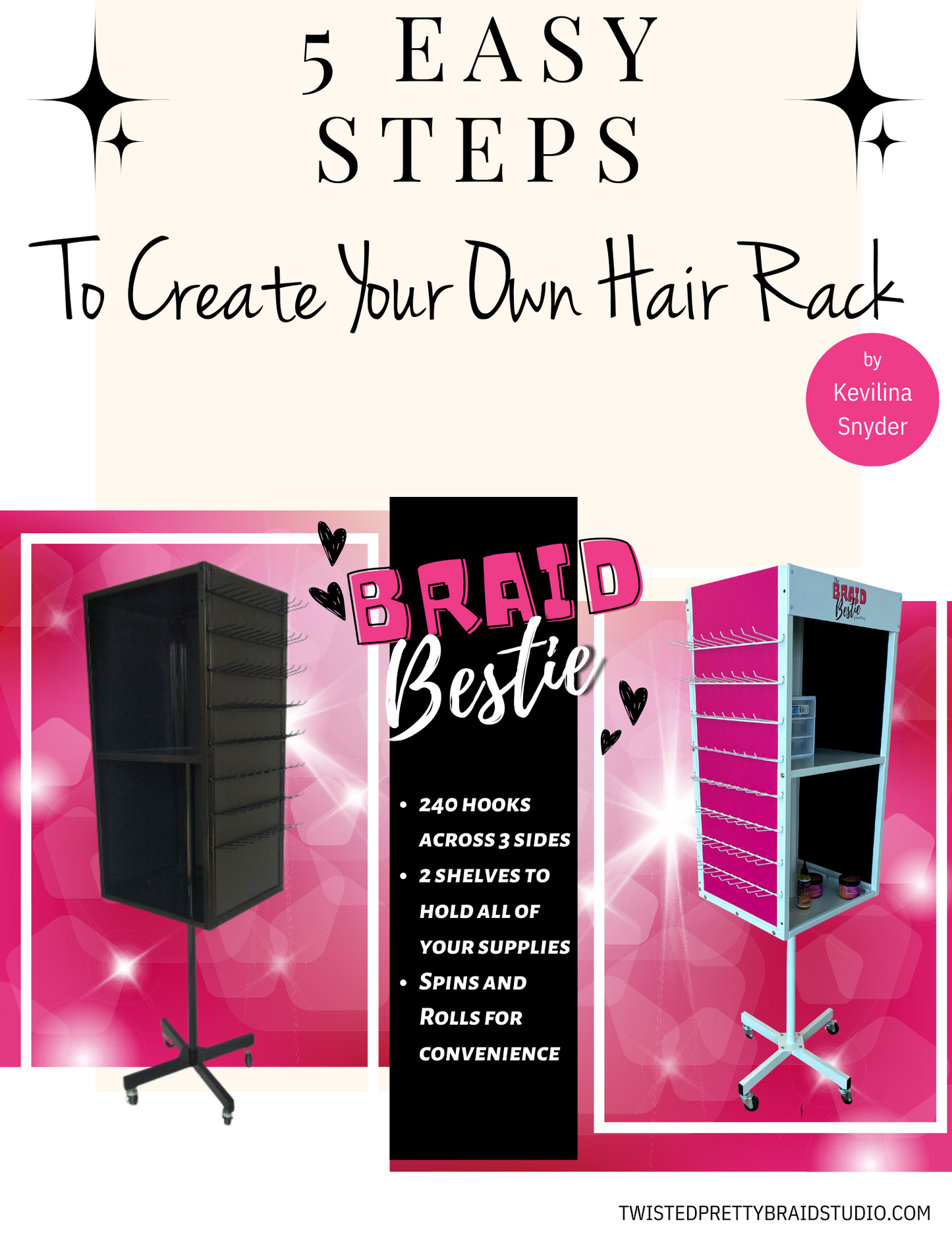 E-Book: 5 etapas fáceis para criar seu próprio fornecedor de suporte de cabelo - Braid Bestie INCLUÍDO!